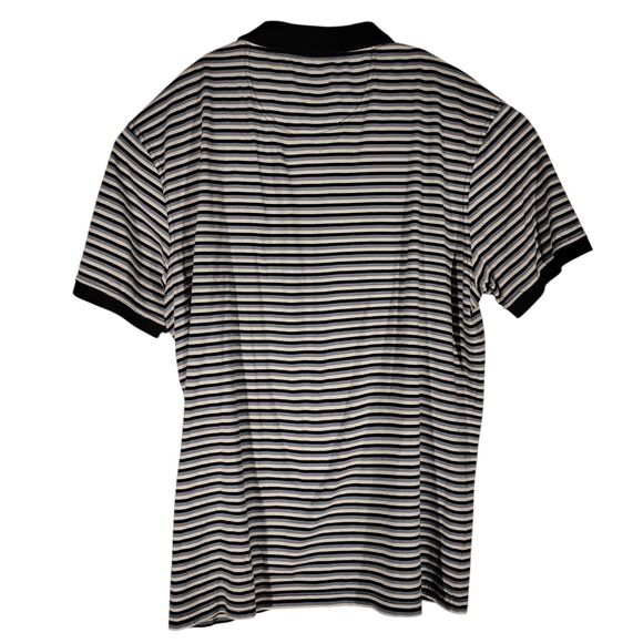 Barbour polo shirt mens 2XL XXL blue striped short sleeve cotton collar preppy - Picture 2 of 8